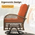 thumbnail image 5 of ELPOSUN 3 Pieces Patio Furniture Set, Outdoor Swivel Gliders Rocker, Wicker Patio Bistro Set with Rattan Rocking Chair, Glass Top Side Table and Thickened Cushions（Orange）, 5 of 8