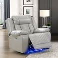 thumbnail image 2 of OakvillePark Orinthal Faux Leather Power Reclining Chair with LED and Charging Ports, Gray, 2 of 17