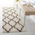 thumbnail image 4 of SAFAVIEH Daley Geometric Plush Shag Runner Rug, Ivory/Dark Grey, 2'3" x 6', 4 of 10