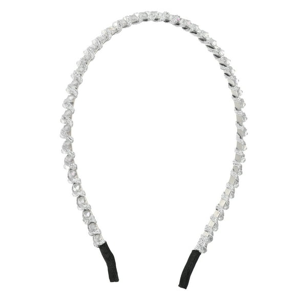 Unique Bargains Rhinestone Embellished Headband, White