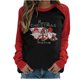 thumbnail image 2 of Pntutb Blusa de manga larga con estampado de Merry Chriasmas y bloque de color con cuello redondo para mujer Pntutb Pntutb-2987, 2 of 4