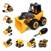 Constructions and farm vehicles toys,Take apart toy,Safe Buiding Vehicle toy set,excavator,bulldozer,blender and more play vehicles for kids aged 3,4,5,6