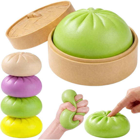 Glitter Dumpling Squishy,Dumpling Squishy, Glitter Dumplings Box, Colorful Dumplings Stress Balls Fidget Sensory,Limited Edition Squeezable Bun Stress Relief Fidget Toys Great Gifts
