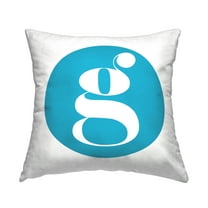 Stupell Industries Blue Initial G Decorative Printed Throw Pillow, 18 x 18