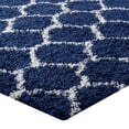 thumbnail image 4 of Modway Solvea 5' x 8' Moroccan Trellis Shag Area Rug in Navy and Ivory, 4 of 7