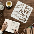 thumbnail image 3 of 1Set 3 Pcs Dog Paw Print Stencils 30x30cm Trail of Paw Prints Stencil Love Dog Home Templates Reusable Large Drawing Vinyl Stencil for Painting on Wood Wall Home Decor Supplies, 3 of 7
