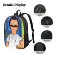 thumbnail image 3 of Bob'S Burgers Backpack, Large Capacity 17 Inch Laptop Backpack, Durable Casual Daypack, Water Resistant, 17.3x12.2x5.5 Inch, 3 of 8