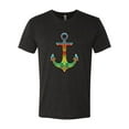 thumbnail image 2 of Trippy Mandala Nautical Colorful Mosaic Anchor | Mens Fashion Premium Tri Blend T-Shirt, Vintage Black, X-Large, 2 of 4