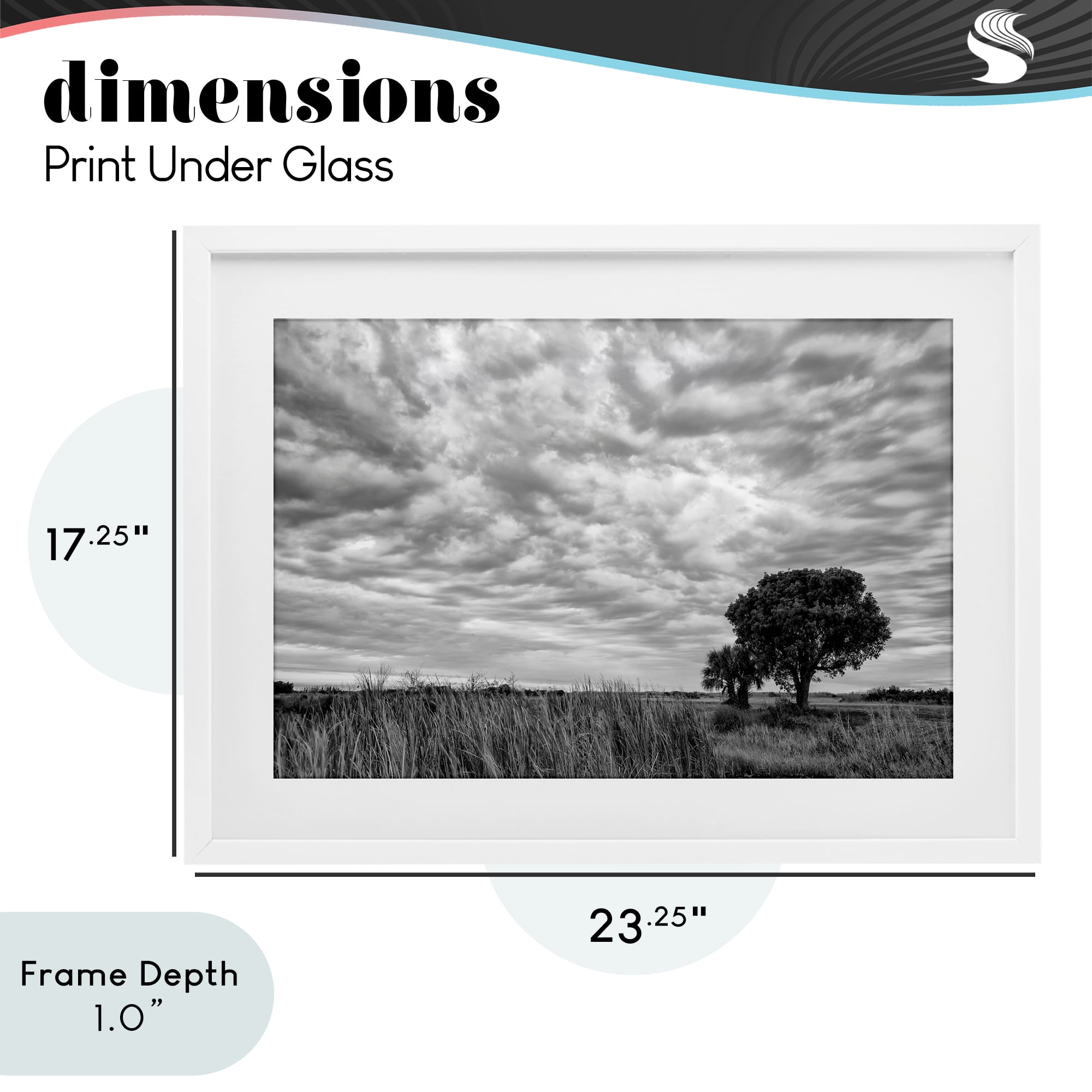 Stupell Industries Solitary Tree Beneath Clouds White Framed Print Under Glass, design by Jon Evan