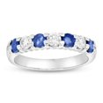 thumbnail image 1 of 14K Gold 1.00 CTTW Round Diamonds & Sapphires Prong Set Band Ring - Size 7.5, 1 of 1