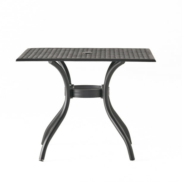 Sullivan Outdoor Cast Aluminum Square Dining Table Black Sand Com - Black Cast Aluminum Patio Side Table Sullivan Outdoor Cast Aluminum Square Dining Table Black Sand Com - Black Cast Aluminum Patio Side Table
