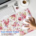 thumbnail image 4 of Long Mouse Pads for Desk,Pioneer Flower Floral Print Pattern Desk Mats on Top Of Desks, Desk Mouse Pad Extra Large with 3mm Non-Slip Base and Stitched Edge for Gaming,Office,Work,Home 35.4"x15.7", 4 of 6