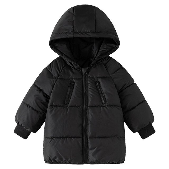 Winter Ready Middle Length Coat For Boys And Girls Breathable Cotton Filled Insulation Flexible Movement Comfort Navy blue 90cm