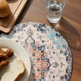 thumbnail image 3 of Orange Blue Round Placemats Set of 6 for Dinning Tables,Heat-proof Braided Table Mats 13 Inch,Boho Geometric Middle Century Abstract Western Washable Place Mat for Kitchen Restaurant Party Table, 3 of 9