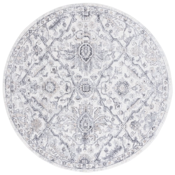 SAFAVIEH Opal Helen Oriental Area Rug, Grey/Ivory, 6'7" x 6'7" Round