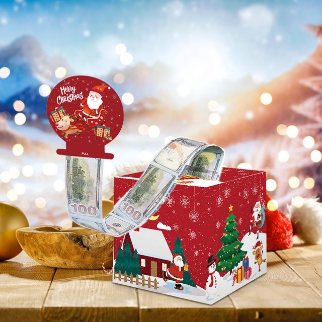 Xihbxyly Palets de Liquidación En Venta Caja de Navidad Más Vendida Caja de Regalo con Dibujo de Dinero para Fiestas Navideñas Caja de Regalo para Fiesta de Cumpleaños Caja de Papel con Dibujo Caja d