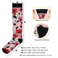 thumbnail image 3 of FORMRS Womens Knee High Socks Casual Long Thick Travel Daily Wear, 2 Pairs, Pink and Red Flowers, 3 of 6
