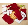 thumbnail image 4 of Mainstays Cotton Kitchen Towel, Dishcloth, Oven Mitt, and Pot Holder Set, Red, 8 Pieces, 4 of 5