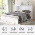 thumbnail image 7 of ijuicy Queen Size Murphy Bed Cabinet with Built-in Charging Station and Storage Drawer, Solid Wood Cabinet Bed Queen Size with Mattress, Murphy Cube Chest Bed for Guest Room, Home, Office- White, 7 of 7