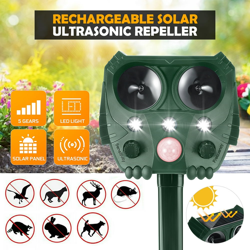 Solar Ultrasonic Pest Repeller, Garden Patio Solar Battery Powered