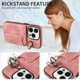thumbnail image 5 of Dteck for iPhone 11 Pro Max Case with Card Holder, Retro PU Leather Wallet Case with Rotating Ring Kickstand, Slim Back Protective Cover Case for iPhone 11 Pro Max,Pink, 5 of 7