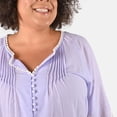 thumbnail image 5 of TAMSY Lavender Color Vintage Tunic with Lace Trim Size - S Birthday Mothers Day Gifts, 5 of 6