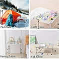 thumbnail image 6 of Folding Camping Table 2ft Portable Pinic Table Adjustable Height Small Card Table Aluminum Foldable Lightweight with Carry Handle for Outdoor Indoor Hiking Camp BBQ Beach (Blooming Floral), 6 of 6