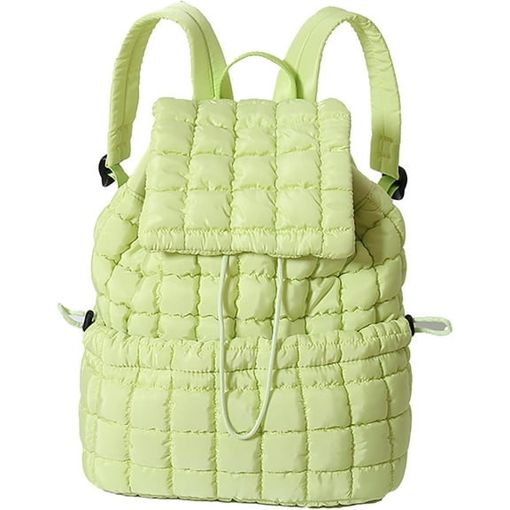 JUYGO Quilted Backpack for Women Lightweight Puffer Drawstring Padding Hiker Back Pack Travel Backpack College Gym Bag