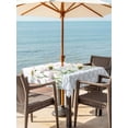 thumbnail image 4 of Square Outdoor Tablecloth with Umbrella Hole Spring Daisy Outside Table Cloth Waterproof Patio Table Cover Blue Moroccan White Wildflowers Country Plants Zipper Tablecloths for Picnic 54x54 Inch, 4 of 8