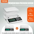 thumbnail image 2 of VEVOR Industrial Counting Scale, 30 kg x 1 g, Digital Scale for Parts and Coins, g/kg/lb Units, Electronic Gram Scale Inventory Counting Scale Kitchen Jewelry Scale with RS232 Port and LCD Screen, 2 of 9