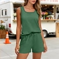 thumbnail image 5 of Posijego Womens 2 Piece Outfits Sports Sets Summer Sleeveless Tank Tops Matching Shorts Set Womens Athletic Lounge Set, 5 of 7