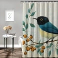 thumbnail image 2 of Patifu Bird Branch Berries Shower Curtain 100% Polyester with Hooks 69"x72, 2 of 7
