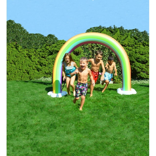 Bluescape 65-inch Inflatable Rainbow Arch Sprinkler- Outdoor Playset
