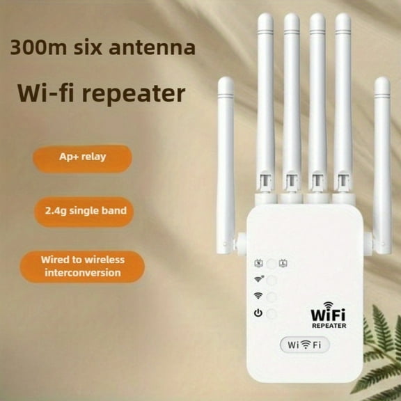 300Mbps 2.4GHZ WiFi Dual Band Repeater Wireless Signal Range Extender Wi-Fi  Amplifier Router Long Range Signal Booster For Home