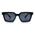 thumbnail image 3 of Locs Retro Beveled Frame Horn Rim Rectangle Gangster Sunglasses Black Burgundy - Black, 3 of 7
