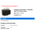thumbnail image 2 of Computer Control Relay - Compatible with 1997 Honda Prelude, 2 of 2
