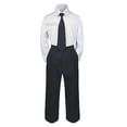 thumbnail image 4 of 6pc Formal Baby Boy Toddler Black Vest Necktie Suit w/ Extra Color Vest Set S-7, 4 of 5