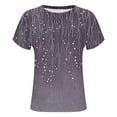 thumbnail image 5 of Womens Tops 2025 Fashion Plus Size Casual Short Sleeve Round Neck Print Ladies Blouse, 5 of 6