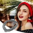 thumbnail image 2 of Unique Bargains 1 Pc Simple Solid Elastic Cross Headwrap for Women Gray, 2 of 6