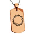 thumbnail image 4 of Stainless Steel Crown of Thorns Engraved Dog Tag Pendant Necklace, 4 of 4