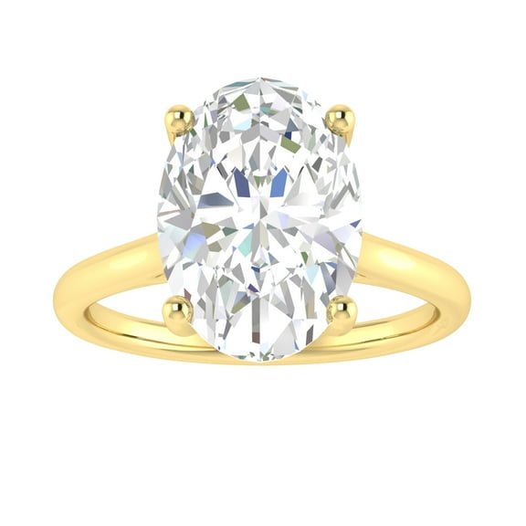 Gold Over Sterling Silver with Natural White Topaz Solitaire Ring