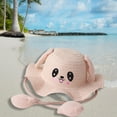 thumbnail image 1 of Sombrero de playa con sombrilla de orejas de conejo Salvador Rosa claro Sombrero de paja de verano, 1 of 10