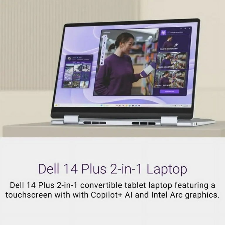 Dell 14 Plus 2-in-1 Copilot+ AI PC Laptop, 14