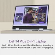 Dell 14 Plus 2-in-1 Copilot+ AI PC Laptop, 14 FHD+ 1920 x 1200 LED Touchscreen, Intel 8-Core Ultra 7 256V, 1080P Webcam, Backlit KB, Stylus Pen, Win11 Pro (16GB DDR5 RAM / 1TB SSD)