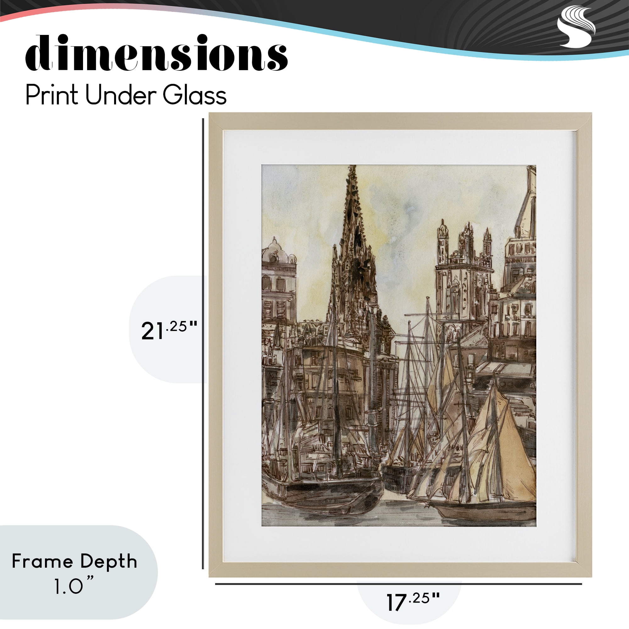 Stupell Industries Salted Remnants Harbor Birch Framed Print Under Glass, design by Melissa Wang