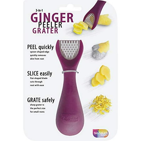 

Designs 3-in-1 Ginger Peeler | Grater & Sliver | Grate GingerGarlicTurmeric & Nutmeg | Easy to Use Kitchen Utensil Tool | Stainless Steel Hand Held Grater