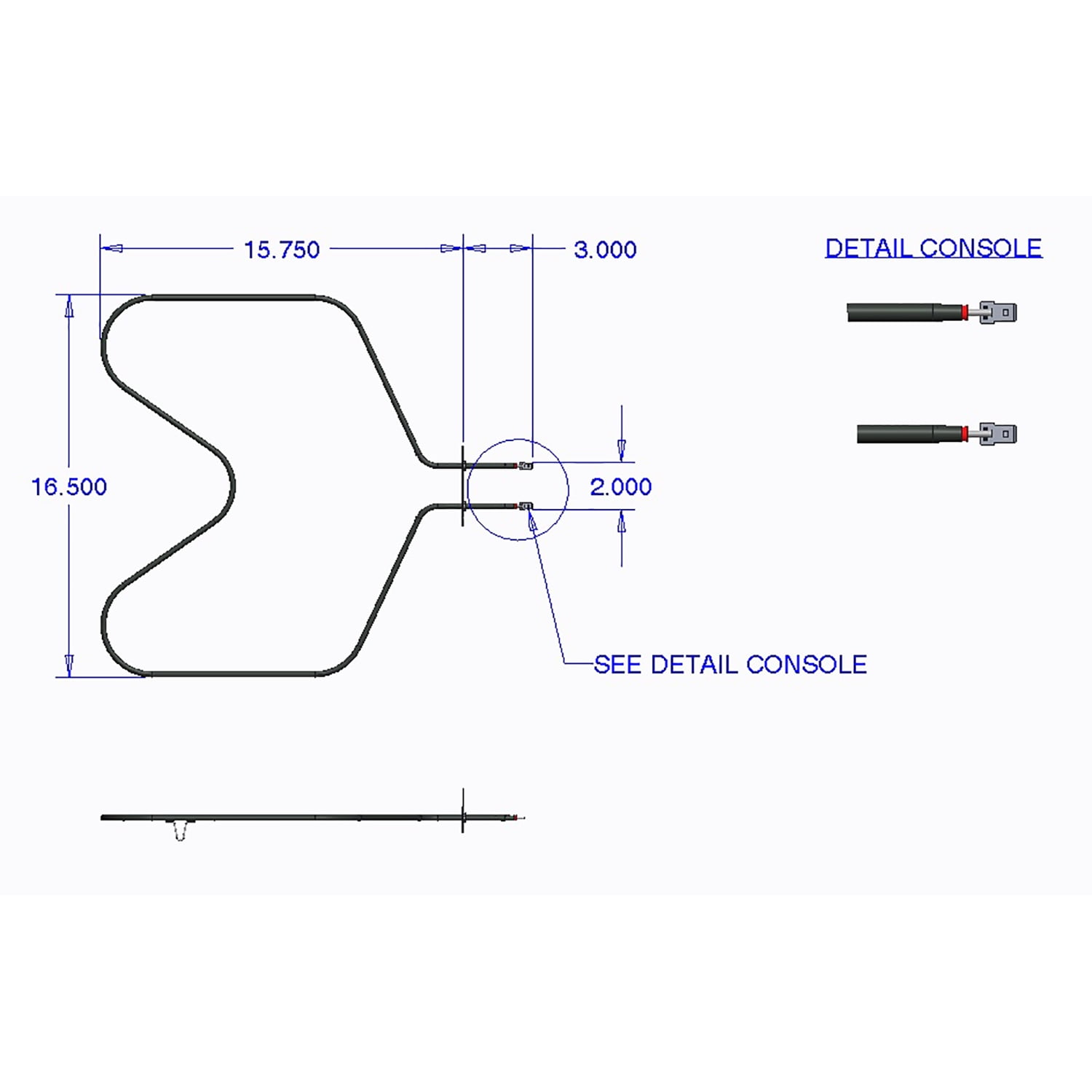 Range Kleen 7536 Replacement Oven Bake Element