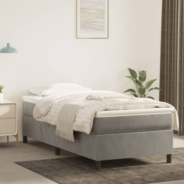 vidaXL Cadre de Lit Gris Clair 100x203 cm Très Grand Simple Velours
