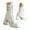 White, variant on Gothic Boots for Women Lace up Mid Calf Boots Fashion Chunky Heel Square Toe Punk Booties