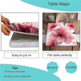 thumbnail image 3 of Square Elastic Fitted Tablecloths, Pink Flower Pattern Printed on Fade Resistant Stretchy Table Cover, Great for Cafes & Offices, Fit for 32" x 32" Square Tables, 3 of 4